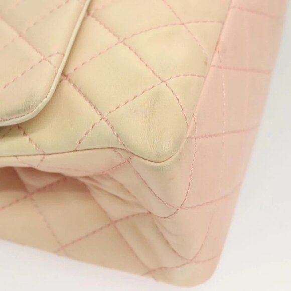 CHANEL Matelasse 2.55 Double Flap Chain Gradient Bag Lamb Skin CC Auth 129232 - Picture 10 of 15